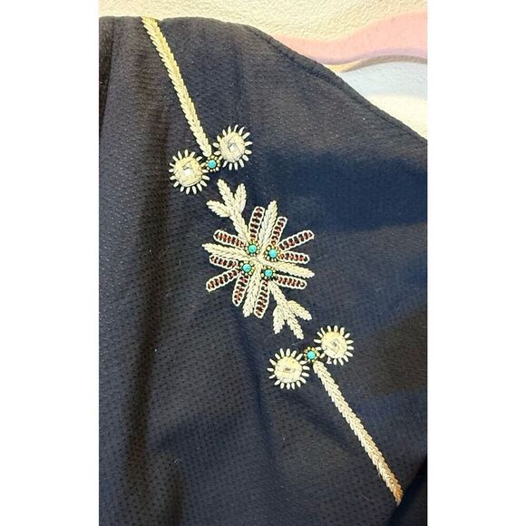 NWOT Megan Park Mid-Length Floral Embroidered Tie Waist Dress  Women's 0 - Picture 2 of 13